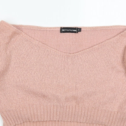 Womens UK Size M PRETTYLITTLETHING Pink Pullover Jumper