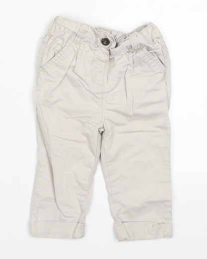 F&F Boys Grey   Cargo Trousers Size 9-12 Months