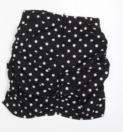 Boohoo Womens Black Polka Dot  Maxi Skirt Size 10