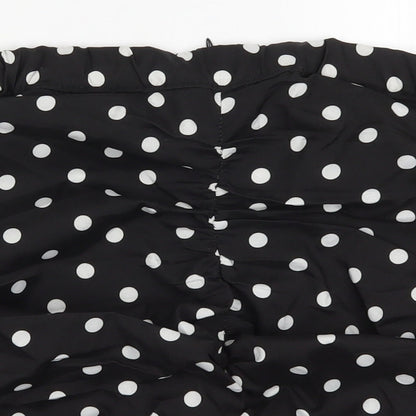 Boohoo Womens Black Polka Dot  Maxi Skirt Size 10