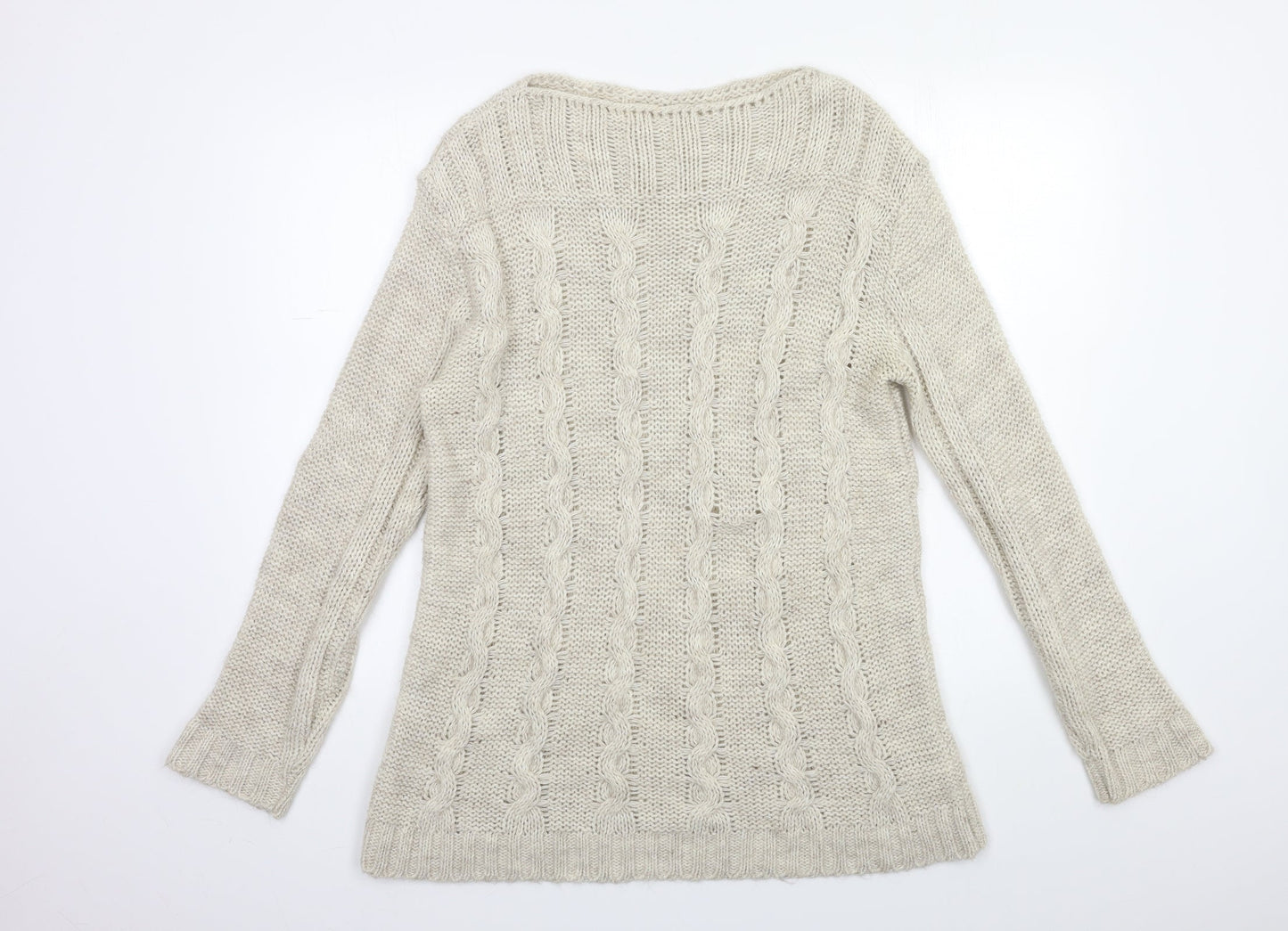 Womens UK Size 6 Preworn Beige Pullover Jumper
