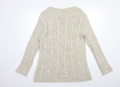 Womens UK Size 6 Preworn Beige Pullover Jumper
