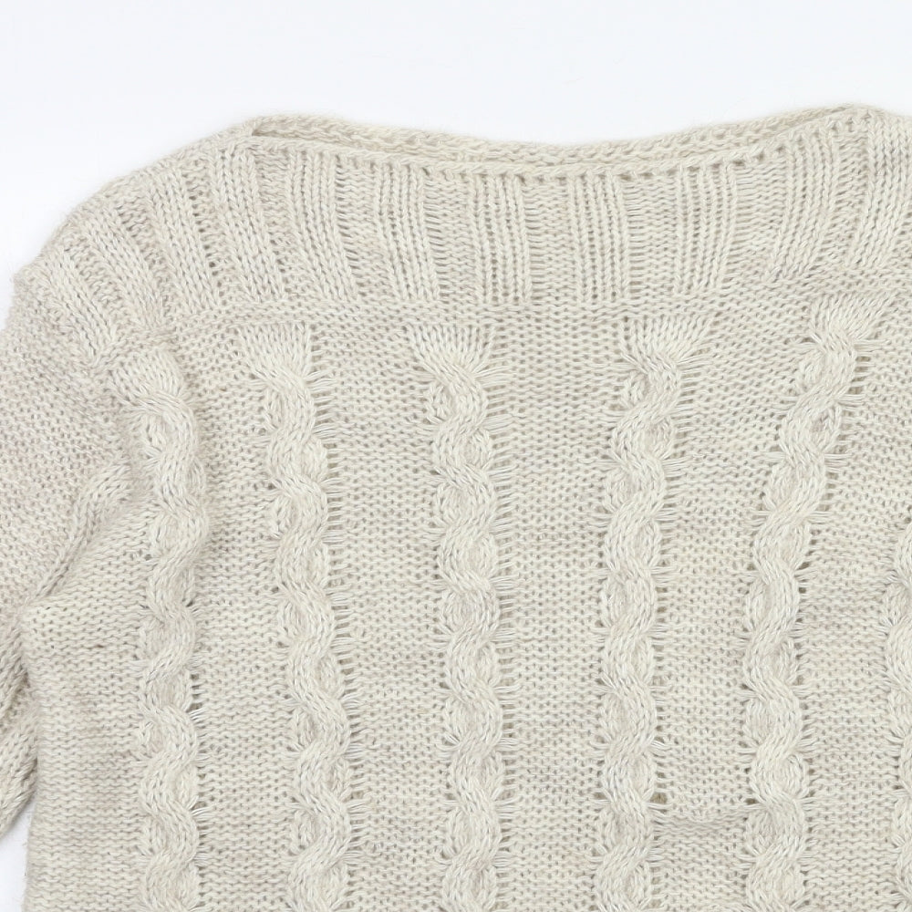 Womens UK Size 6 Preworn Beige Pullover Jumper