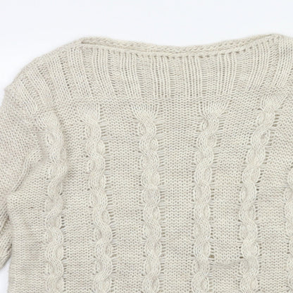 Womens UK Size 6 Preworn Beige Pullover Jumper