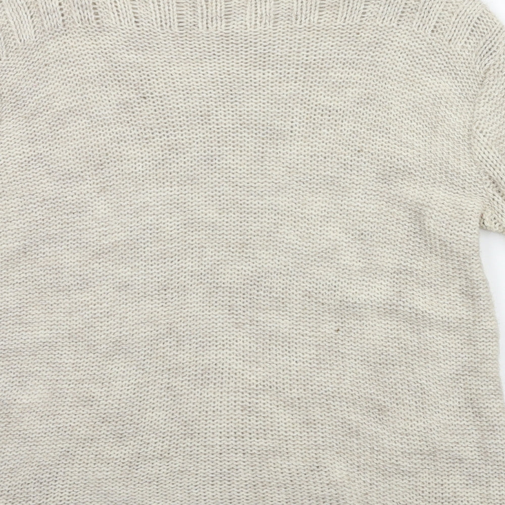 Womens UK Size 6 Preworn Beige Pullover Jumper