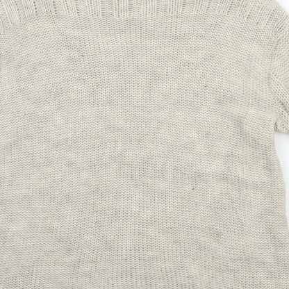 Womens UK Size 6 Preworn Beige Pullover Jumper