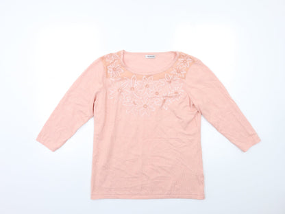 Damart Womens Pink  Knit Pullover Jumper Size 14