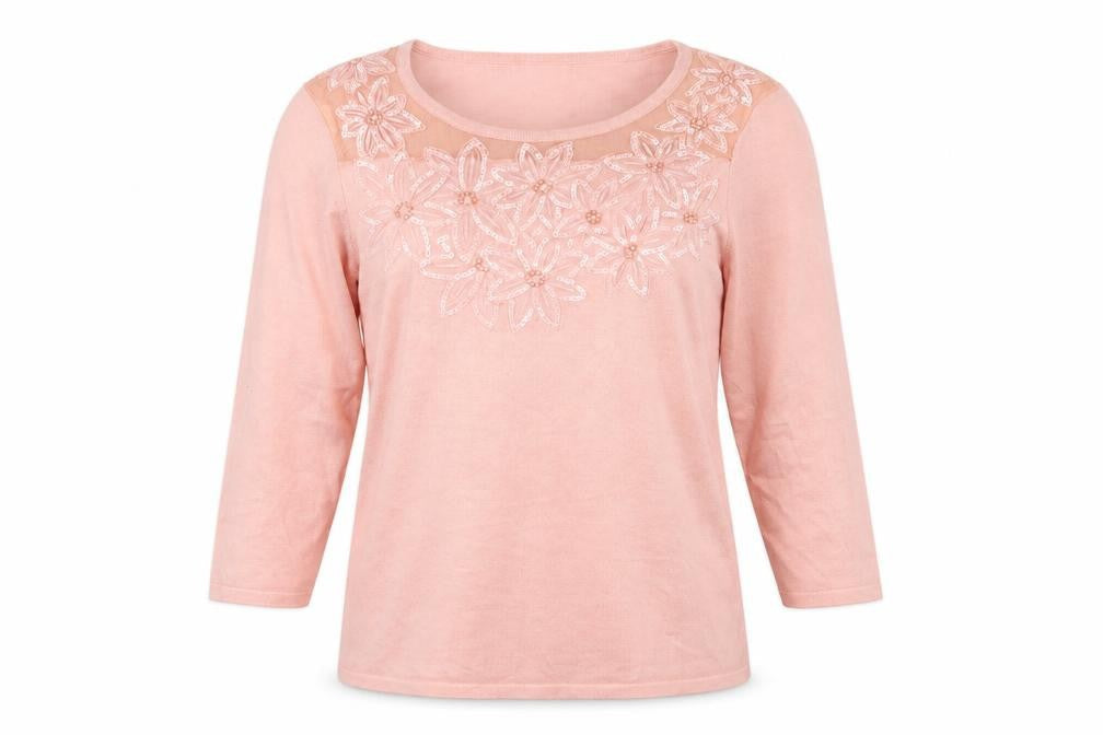 Womens UK Size 14 Damart Pink Pullover Jumper