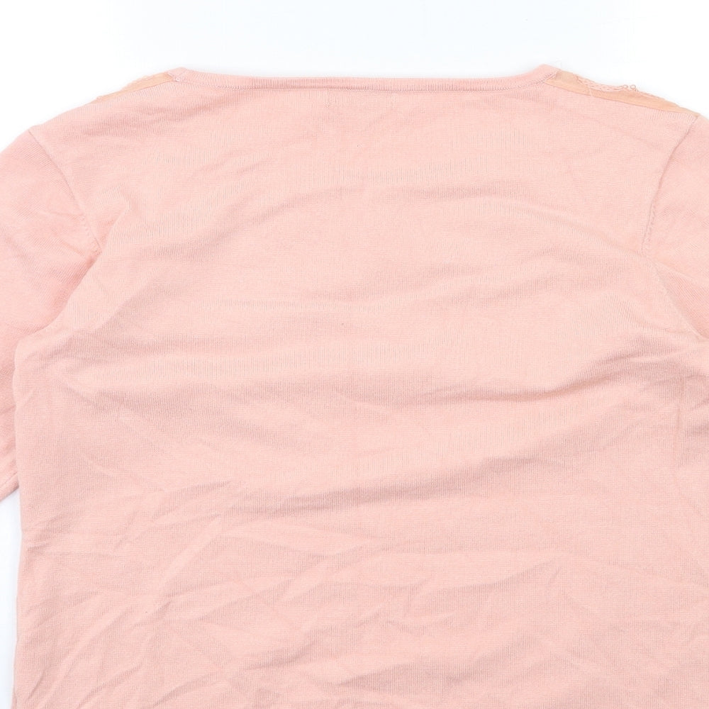 Damart Womens Pink  Knit Pullover Jumper Size 14