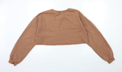 PRETTYLITTLETHING Womens Brown   Pullover Sweatshirt Size S