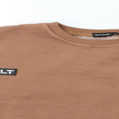 PRETTYLITTLETHING Womens Brown   Pullover Sweatshirt Size S