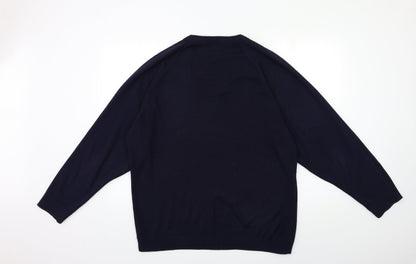 Michael Sehgal Mens Blue  Knit Pullover Jumper Size XL