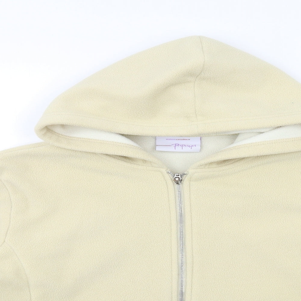 Papaya Womens Beige  Fleece Jacket  Size 12