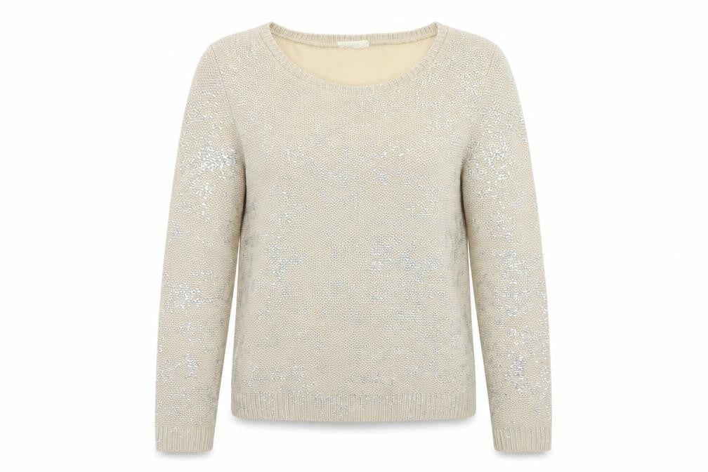 Womens UK Size 8 Preworn Beige Pullover Jumper