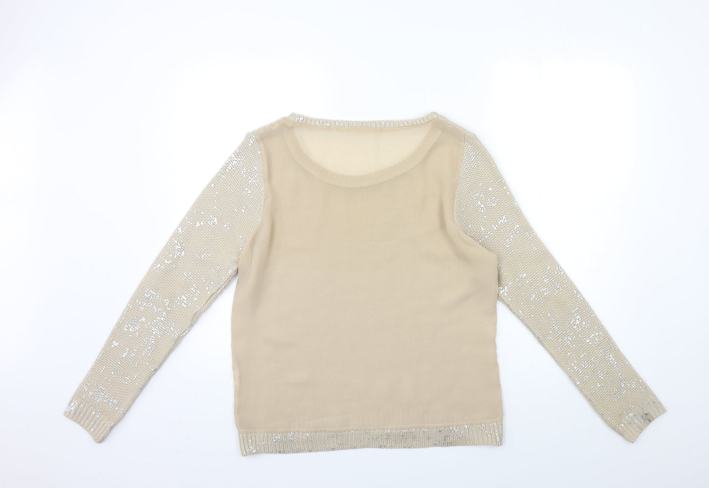 Womens UK Size 8 Preworn Beige Pullover Jumper