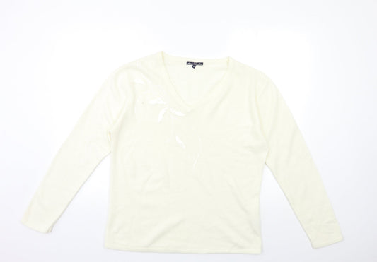 Womens UK Size M sarah hamilton Ivory Pullover Jumper