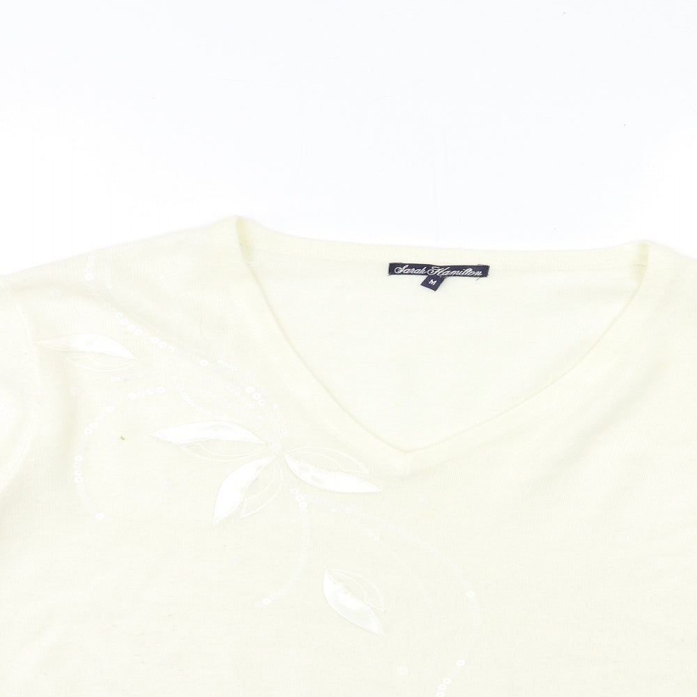 Womens UK Size M sarah hamilton Ivory Pullover Jumper