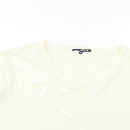Womens UK Size M sarah hamilton Ivory Pullover Jumper