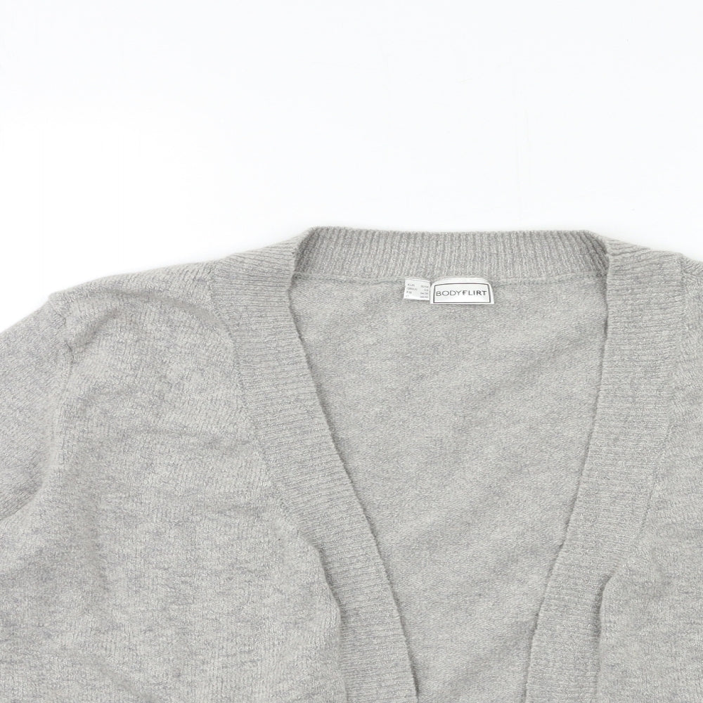 Body Flirt Womens Grey  Knit Cardigan Jumper Size XS