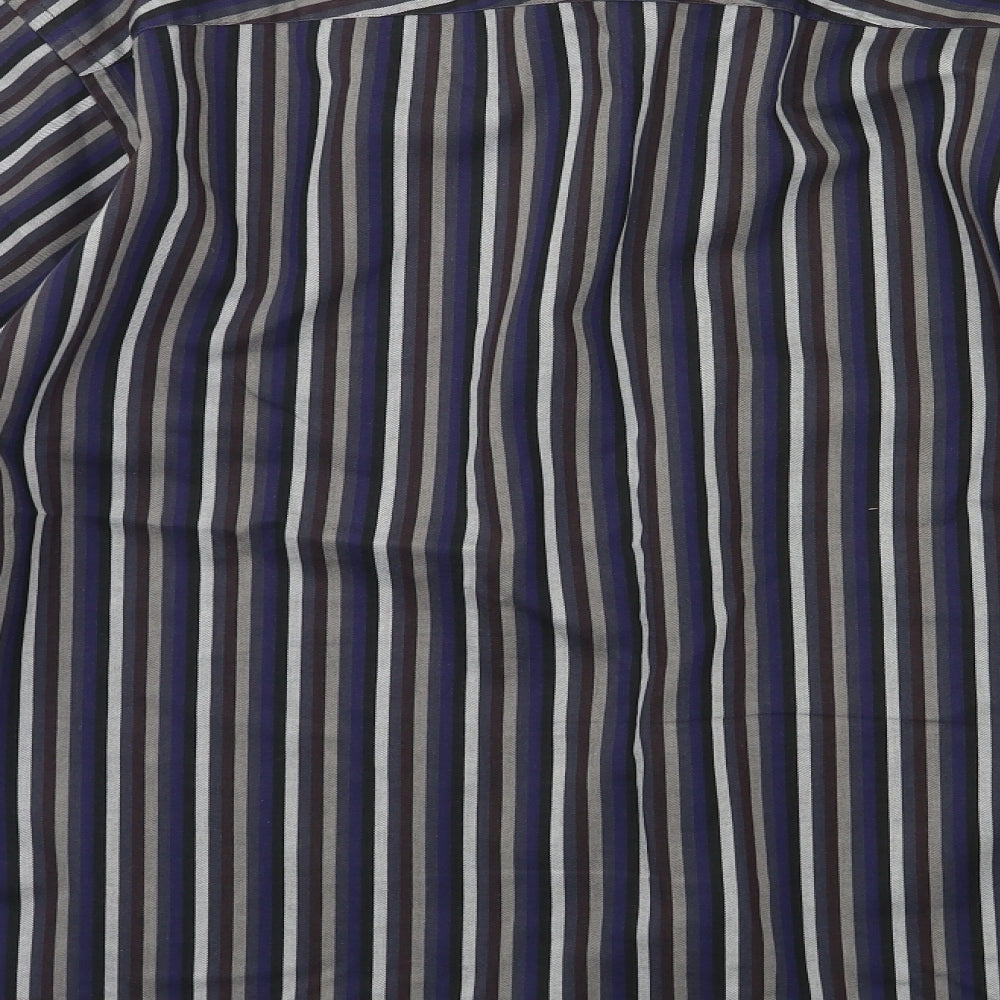 Thomas Nash Mens Blue Striped   Button-Up Size M