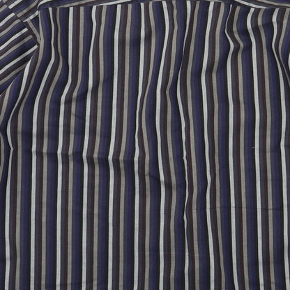 Thomas Nash Mens Blue Striped   Button-Up Size M