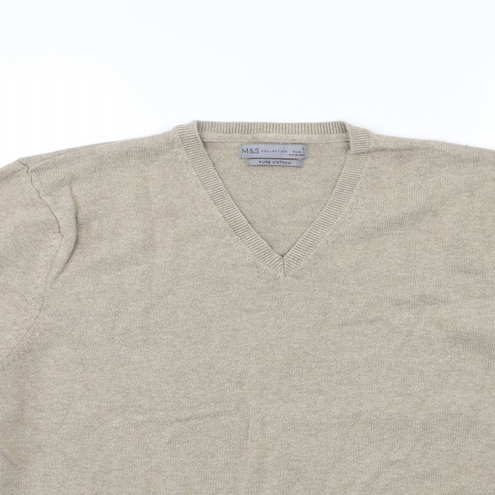Marks and Spencer Mens Beige  Knit Pullover Jumper Size L