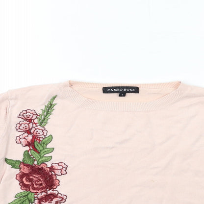 Womens UK Size S Cameo Pink Pullover Jumper