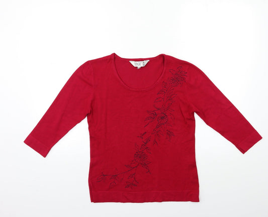 Womens UK Size 8 TIGI Red Pullover Jumper