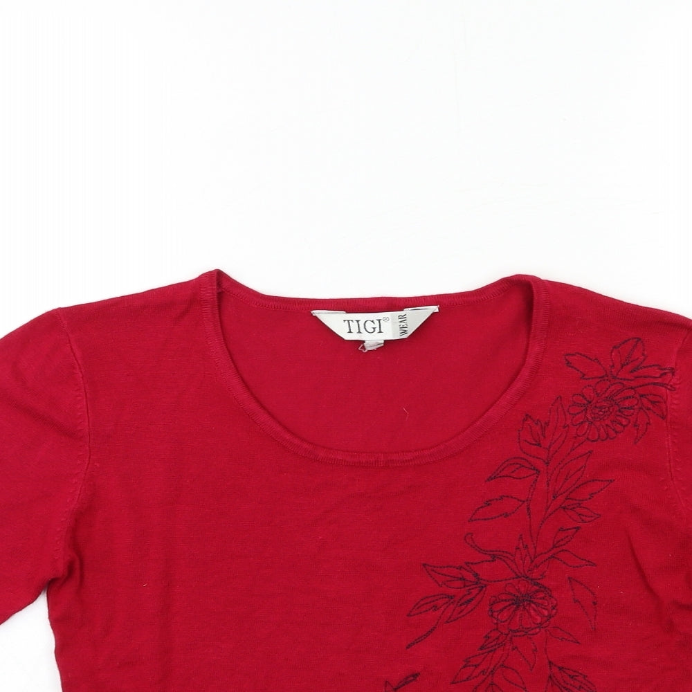 Womens UK Size 8 TIGI Red Pullover Jumper