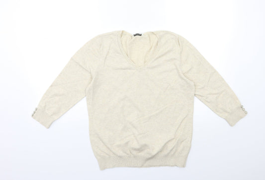 BHS Womens Beige  Knit Pullover Jumper Size 12