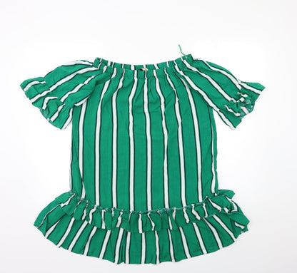 Papaya Womens Green Striped Rayon Shift  Size 12