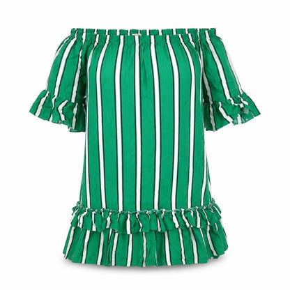 Papaya Womens Green Striped Rayon Shift  Size 12
