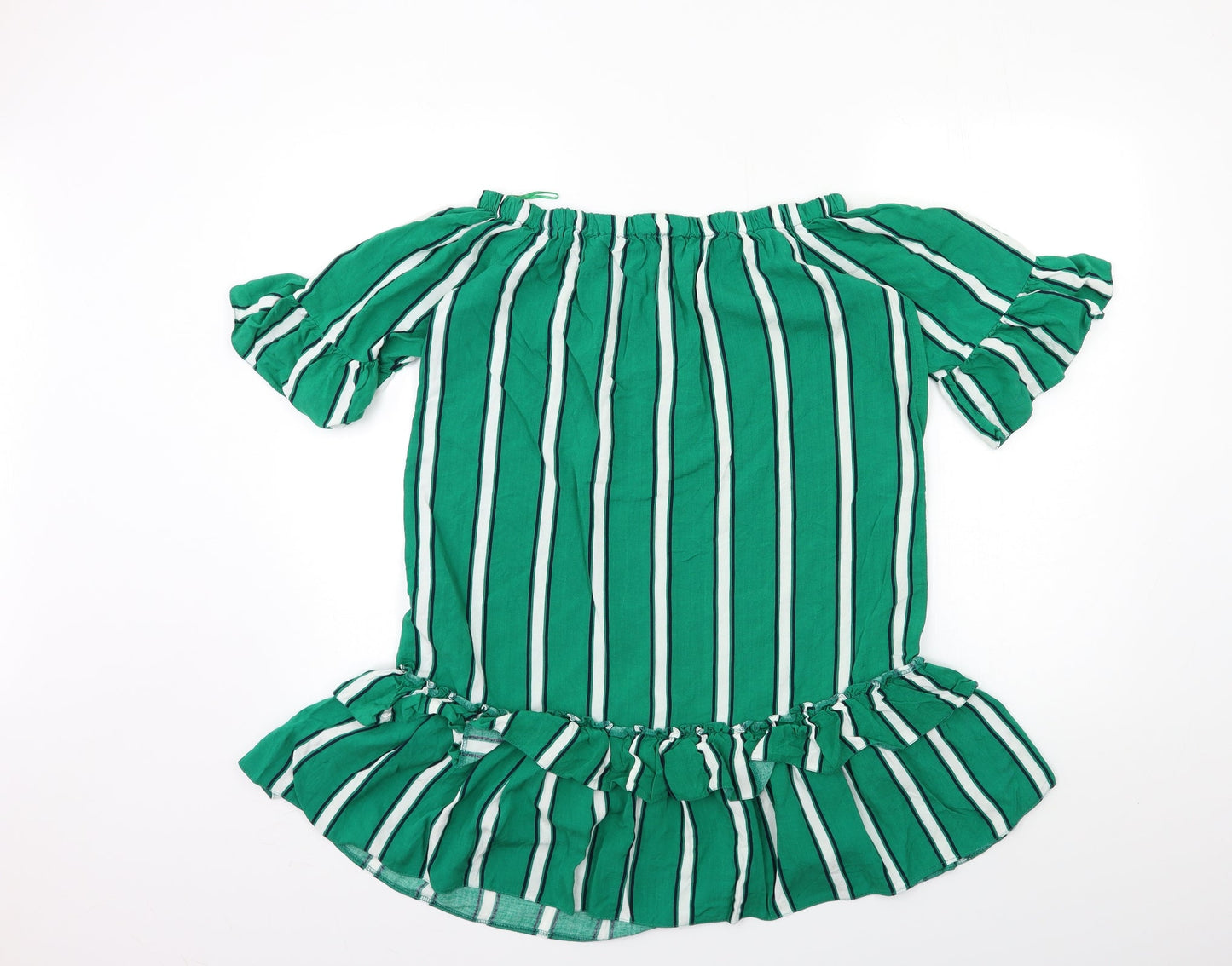 Papaya Womens Green Striped Rayon Shift  Size 12