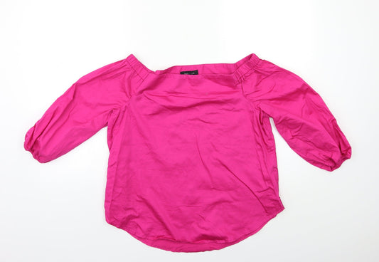 Womens UK Size 12 New Look Pink Basic Blouse