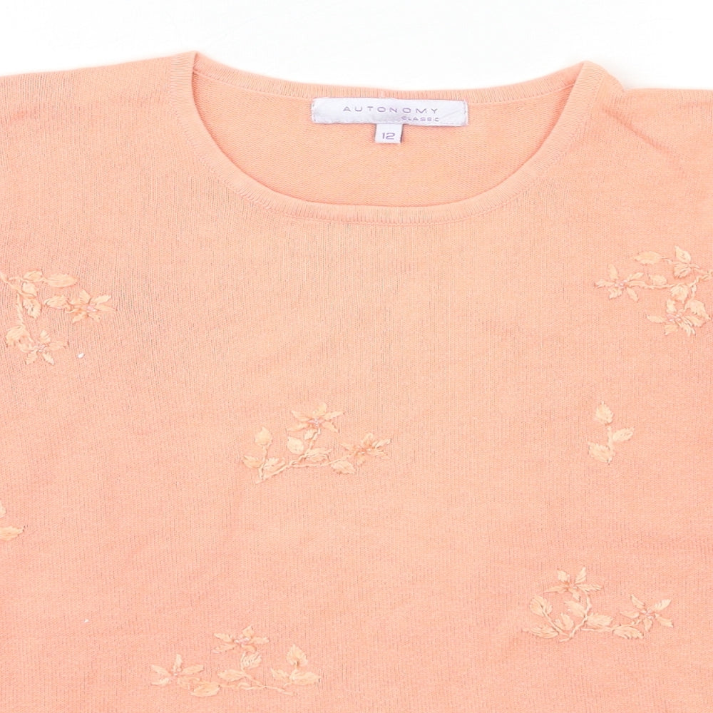 Autonomy Womens Pink  Knit Pullover Jumper Size 12