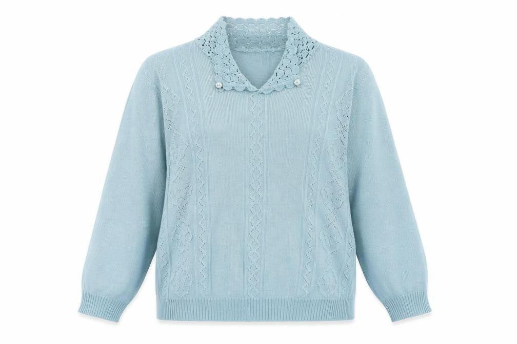 Womens UK Size S MERRY GOLD Blue Pullover Jumper