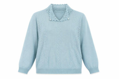 Womens UK Size S MERRY GOLD Blue Pullover Jumper
