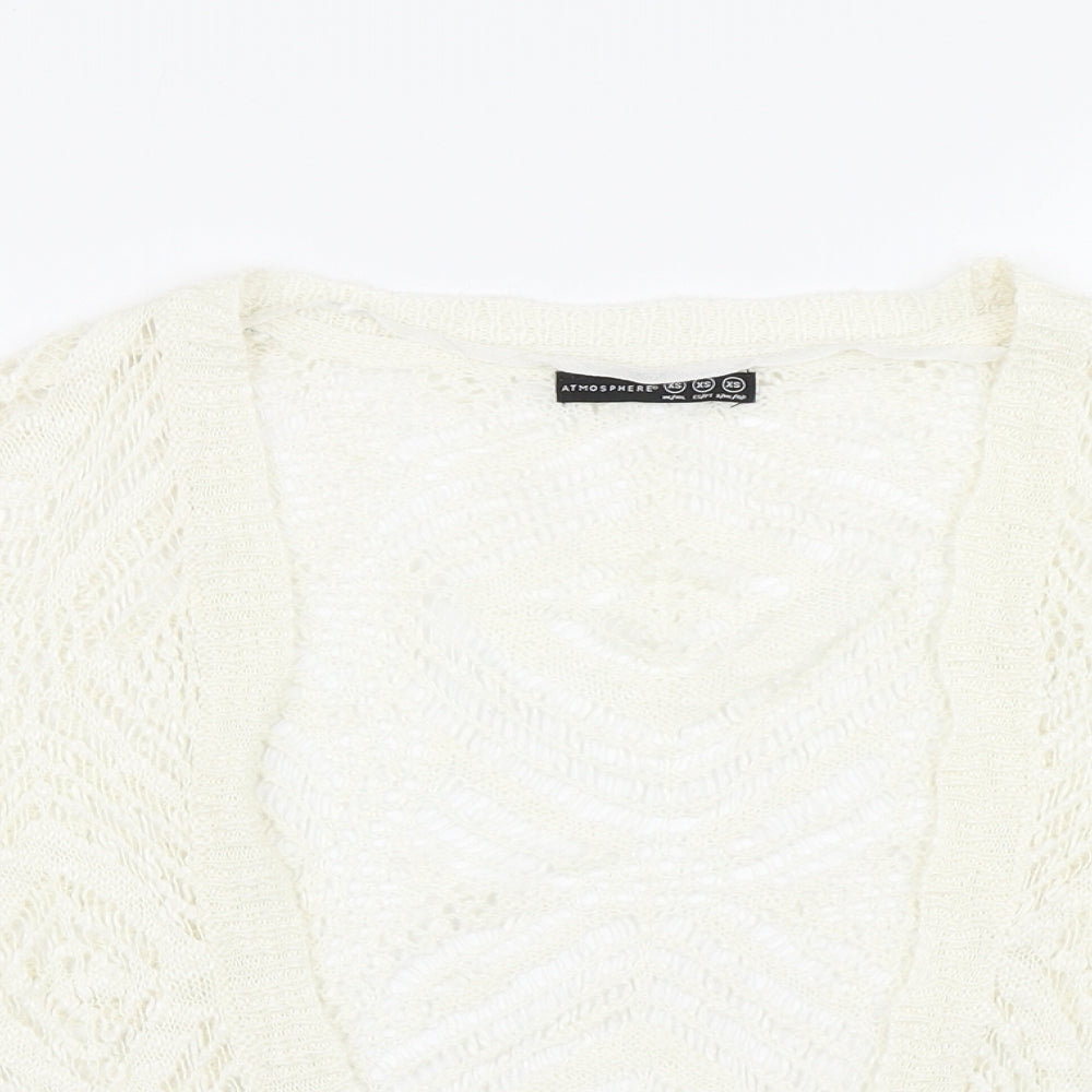 Atmosphere Womens White  Knit Cardigan Jumper Size XS