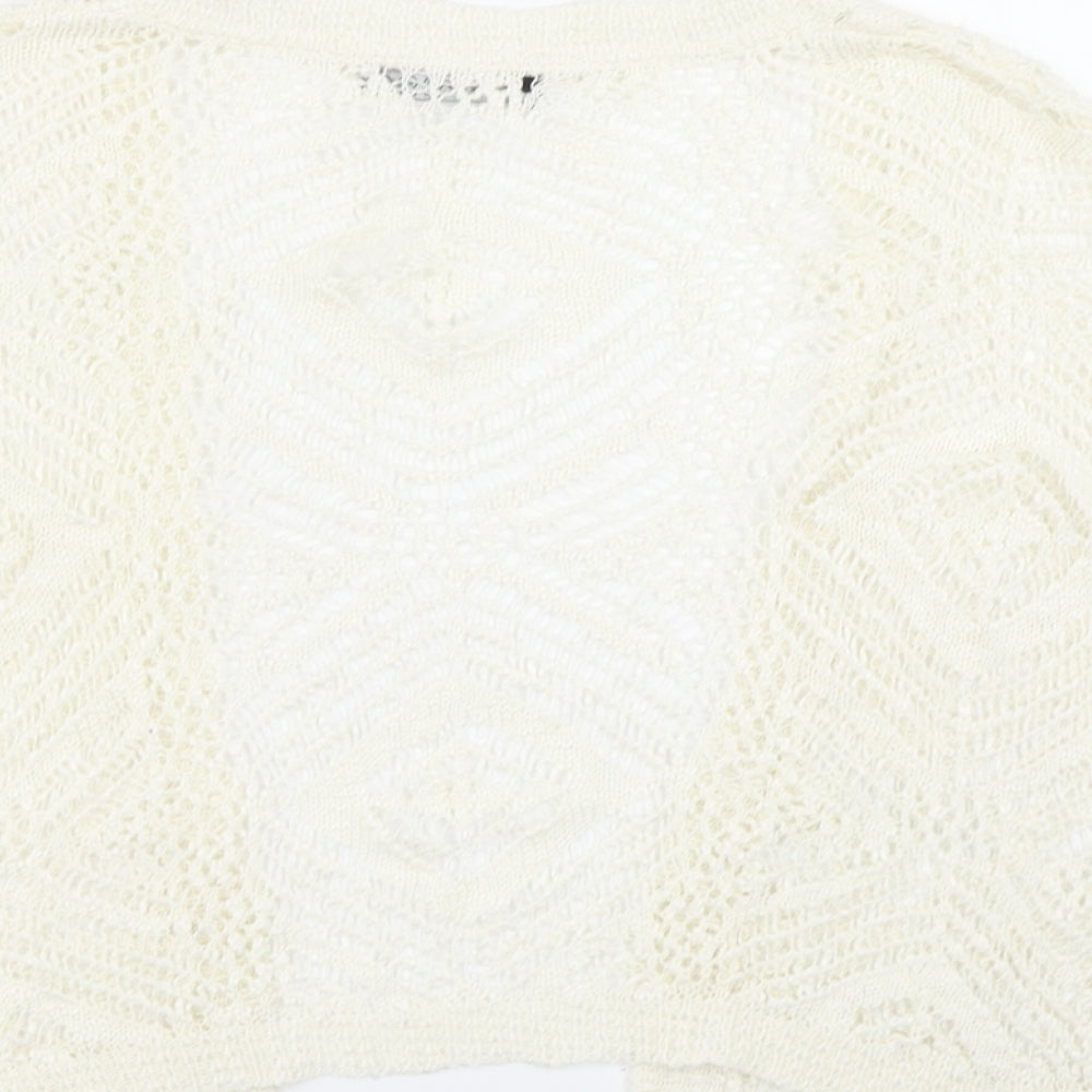 Atmosphere Womens White  Knit Cardigan Jumper Size XS