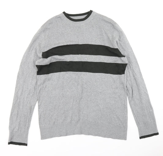 H&M Mens Grey  Knit Pullover Jumper Size L