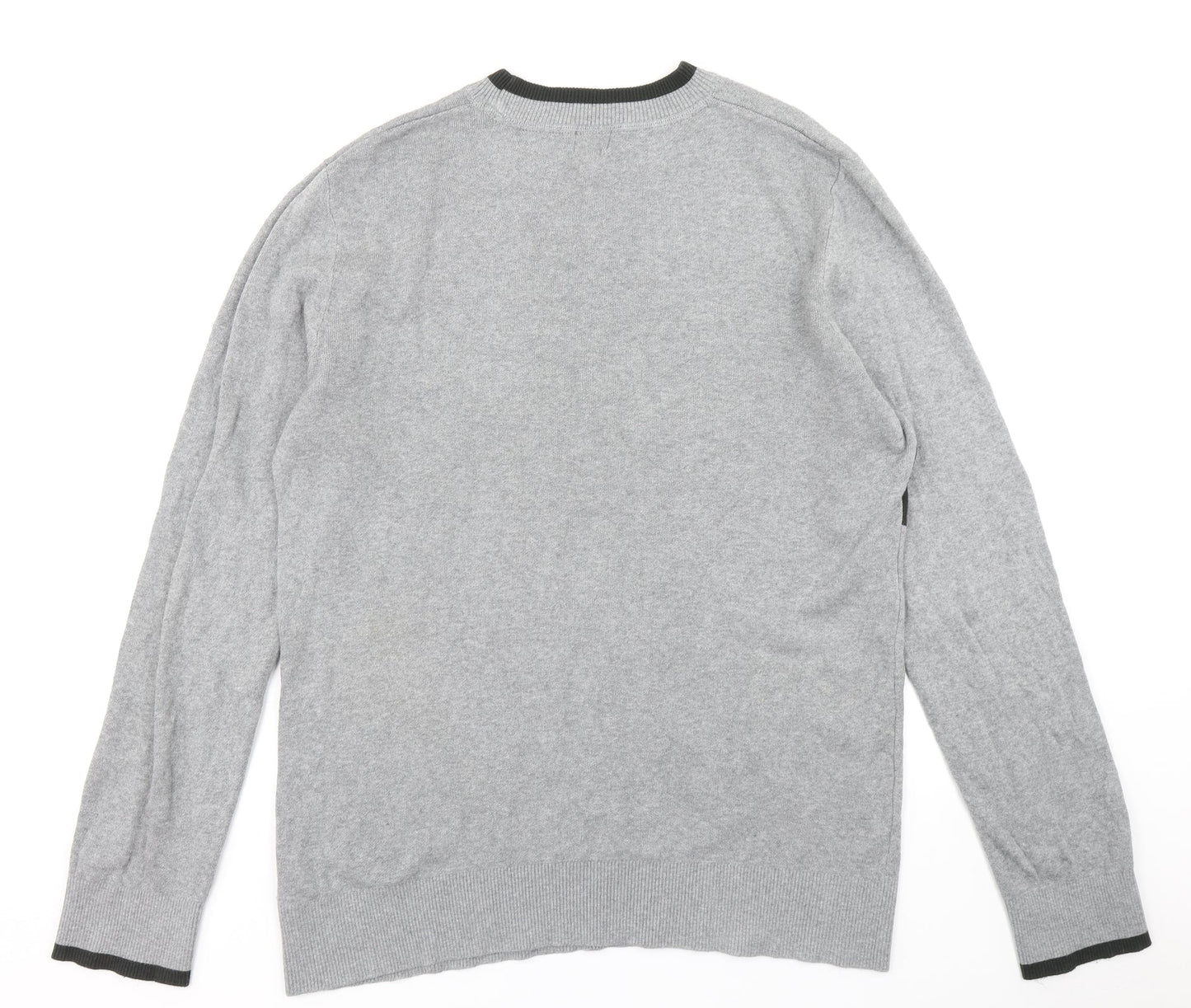 H&M Mens Grey  Knit Pullover Jumper Size L