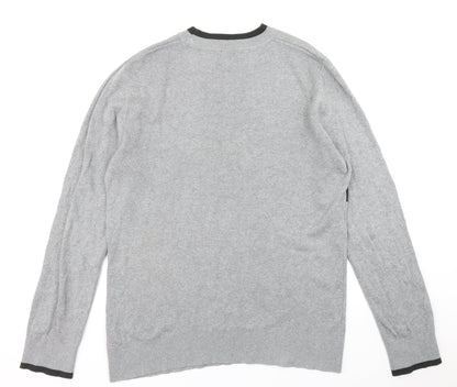 H&M Mens Grey  Knit Pullover Jumper Size L