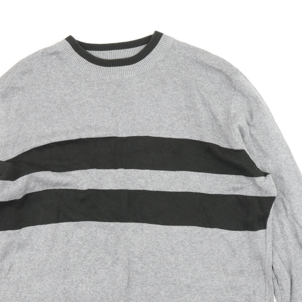 H&M Mens Grey  Knit Pullover Jumper Size L