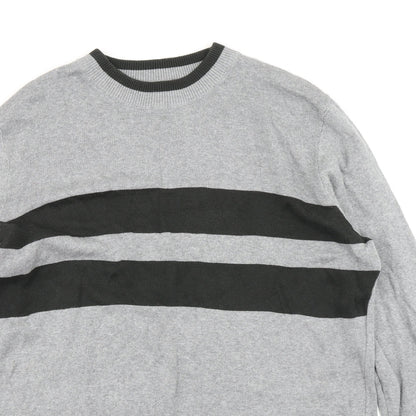 H&M Mens Grey  Knit Pullover Jumper Size L