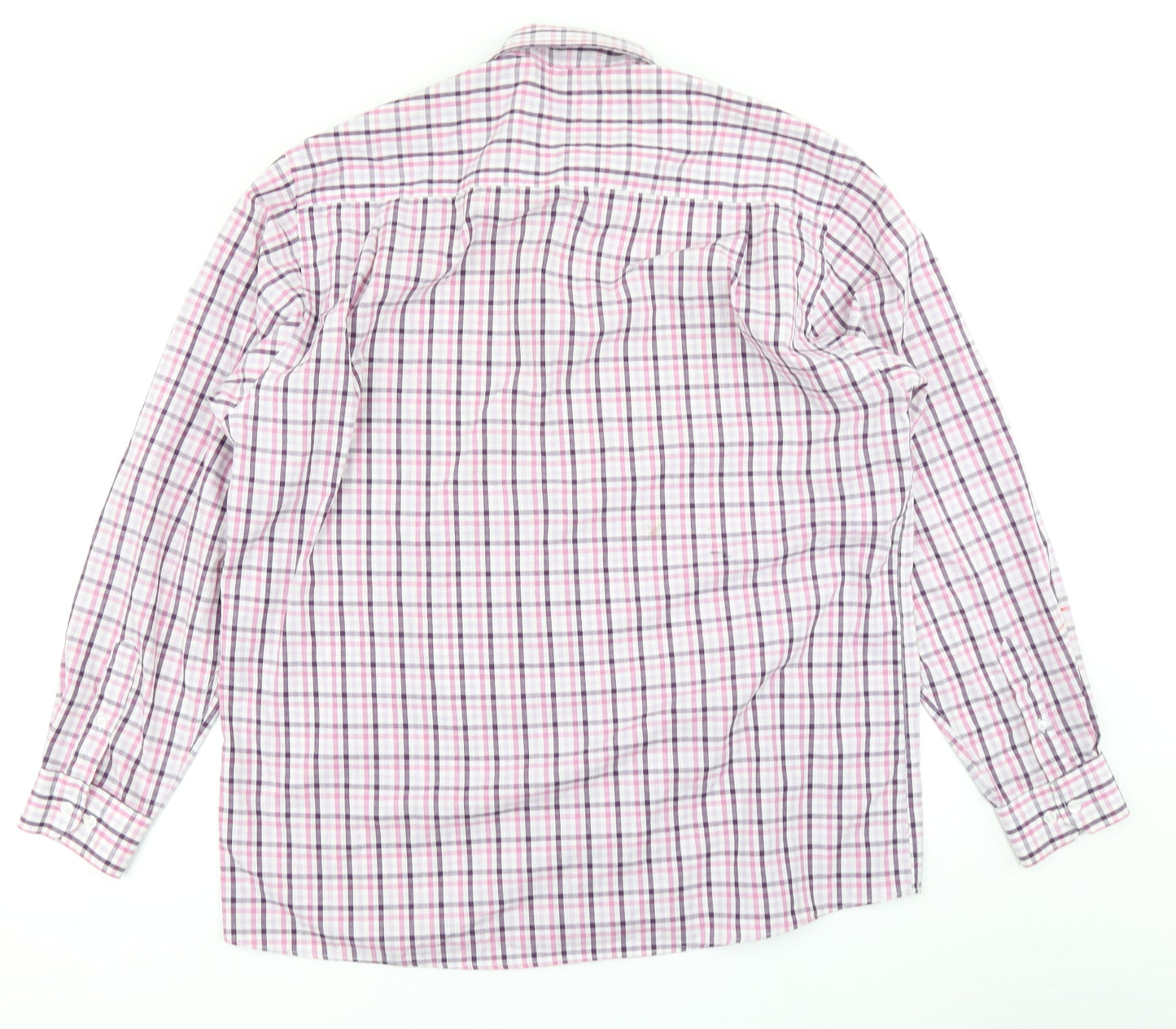 Mens UK Size 17 Cedar Wood State Pink  Button-Up Long Sleeve Casual Shirt