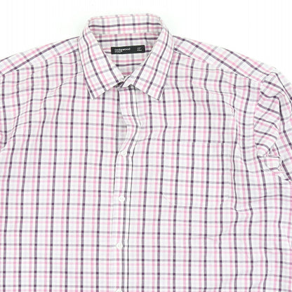 Mens UK Size 17 Cedar Wood State Pink  Button-Up Long Sleeve Casual Shirt