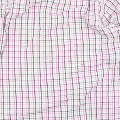 Mens UK Size 17 Cedar Wood State Pink  Button-Up Long Sleeve Casual Shirt