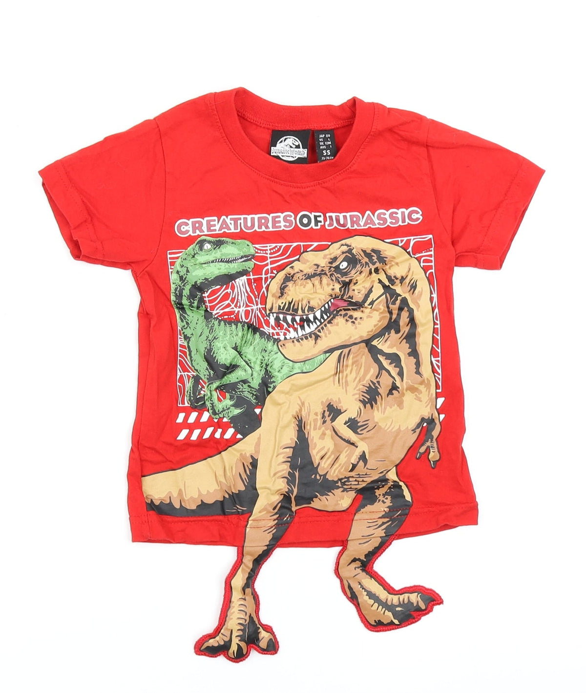 Jurassic World Boys Red   Basic T-Shirt Size 12 Months  - Dinosaurs