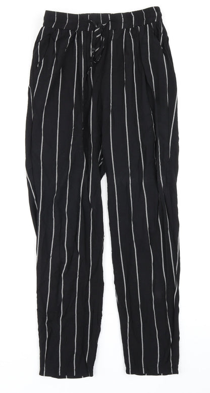 Womens UK Size 8 PRETTYLITTLETHING Regular Fit Harem Black Trousers