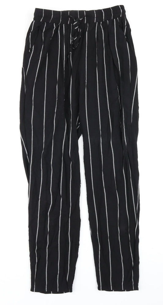 Womens UK Size 8 PRETTYLITTLETHING Regular Fit Harem Black Trousers